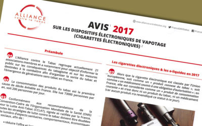 Alliance contre le tabac donne son avis sur la vape (cigarette électronique)