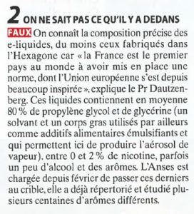 On ne sait pas ce qu'il y a dans la e-cigarette