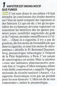 Vapoter est moins nocif que fumer