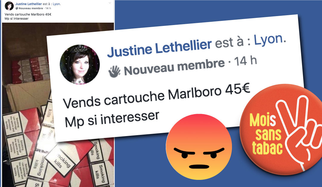 Cigarettes de contrebande sur Facebook Mois Sans Tabac