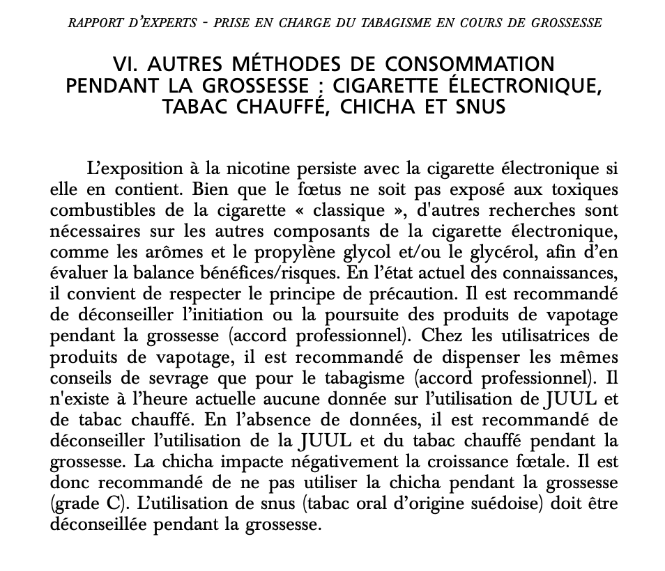 gynécologues et obstétriciens - CNGOF - Grossesse et vapotage
