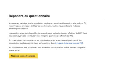 Consultation publique de l&rsquo;Europe sur le « cadre législatif de la lutte anti-tabac » : mes réponses
