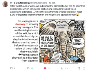 Etude vapotage effet passerelle dautzenberg 